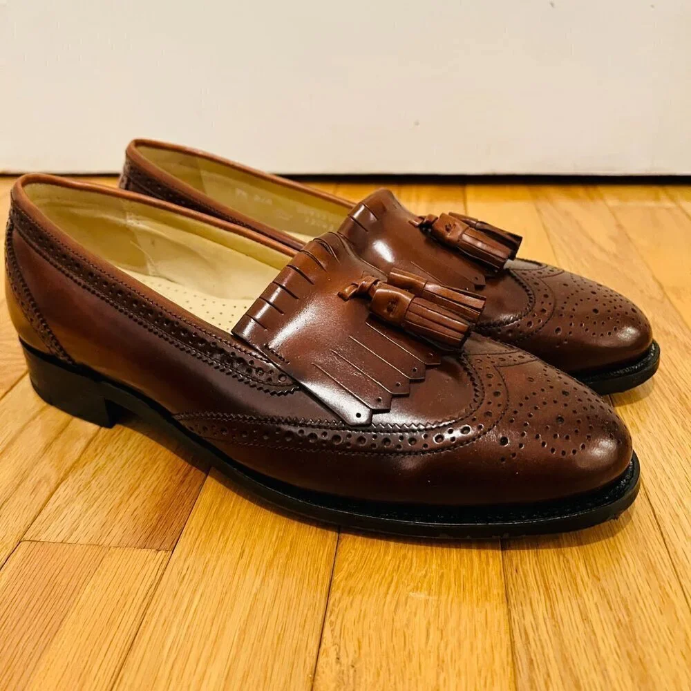NEW Bostonian Classics Men's Shoes 9.5 Tassel Loafers Kiltie Burgundy Slip On